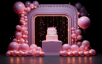 Blank celebration template with cake