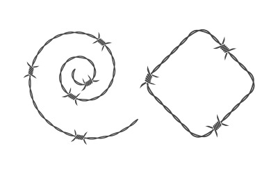 Barbed wire vector illustration design template v.10