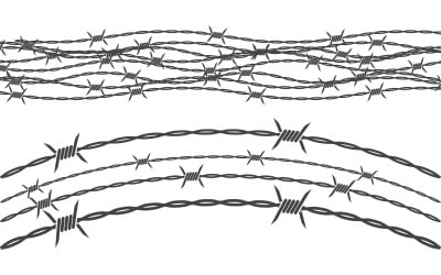 Barbed wire vector illustration design template v.14