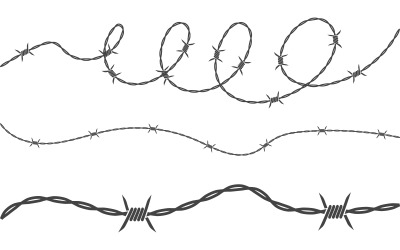 Barbed wire vector illustration design template v.3