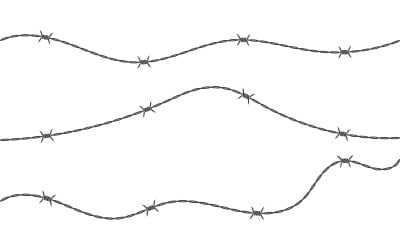 Barbed wire vector illustration design template v.4