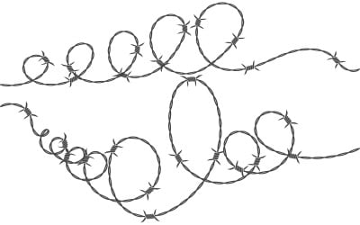 Barbed wire vector illustration design template v.5