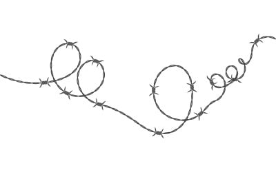 Barbed wire vector illustration design template v.6