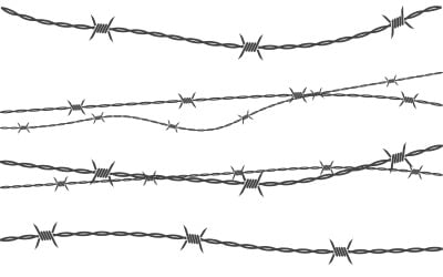 Barbed wire vector illustration design template v.7