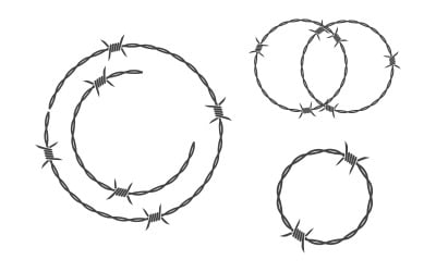 Barbed wire vector illustration design template v.8