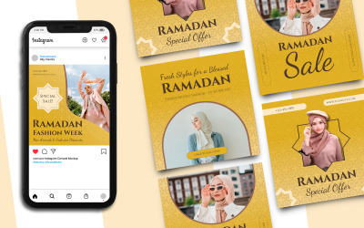 Modello di post Instagram per la vendita del Ramadan 907