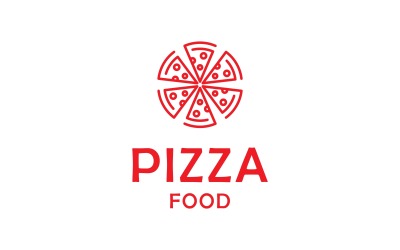 Pizza Dilimi Dairesel Çizgi Logosu