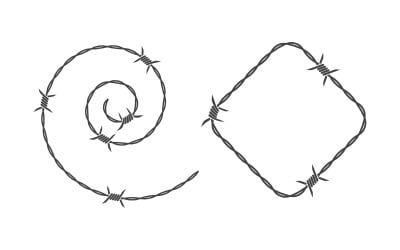 Plantilla de diseño de ilustración vectorial de alambre de púas v.10
