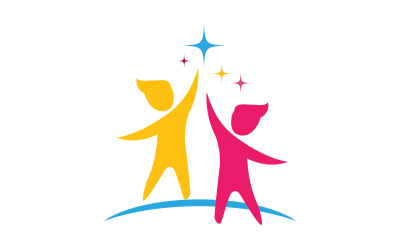Bambini felici concetto illustrazione vettoriale icona design v.3