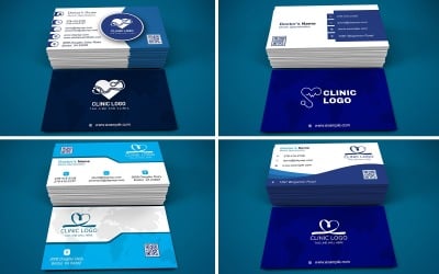 Bundle of 4 Business Card Templates For Clinic - Bundle 05