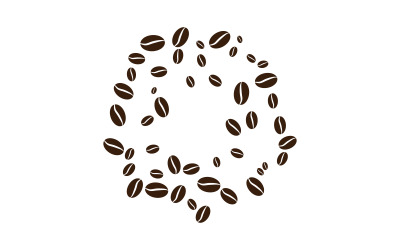 Coffee bean cafe icon vector illustration template v.34