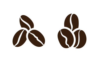 Coffee bean cafe icon vector illustration template v.35