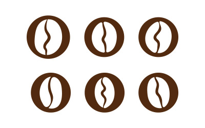 Coffee bean cafe icon vector illustration template v.8