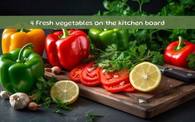 Fresh vegetables on the kitchen board