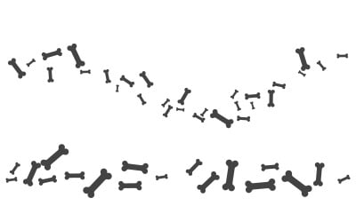 Icono de vector de hueso, icono de forense de perro mascota, ilustración vectorial v.7
