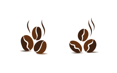 Kahve çekirdeği kafe simgesi vektör çizim şablonu v.10