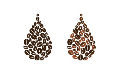Kahve çekirdeği kafe simgesi vektör çizim şablonu v.18