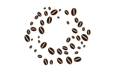 Kahve çekirdeği kafe simgesi vektör çizim şablonu v.25