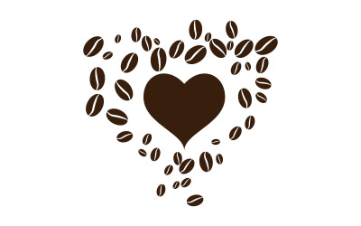 Kahve çekirdeği kafe simgesi vektör çizim şablonu v.31
