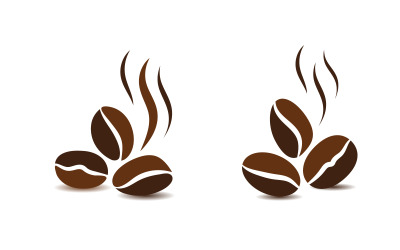 Kahve çekirdeği kafe simgesi vektör çizim şablonu v.9