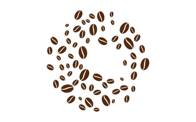 Modello di illustrazione vettoriale dell&amp;#39;icona del caffè in chicchi di caffè v.26