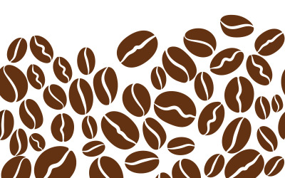 Modello di illustrazione vettoriale dell&amp;#39;icona del caffè in chicchi di caffè v.36
