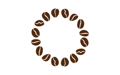 Modello di illustrazione vettoriale dell&amp;#39;icona del caffè in chicchi v.14
