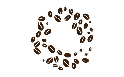 Modello di illustrazione vettoriale dell&amp;#39;icona del caffè in chicchi v.33