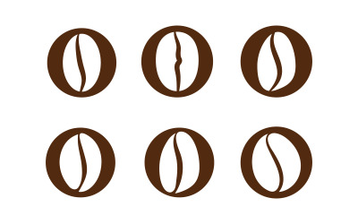 Plantilla de ilustración vectorial de icono de café en grano v.7