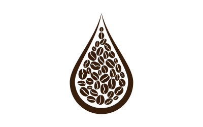 Vorlage zur Vektorillustration des Kaffeebohnen-Café-Symbols v.21