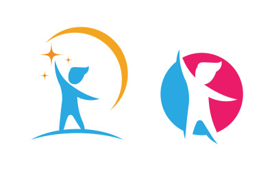 Bambini felici concetto illustrazione vettoriale icona design v.6