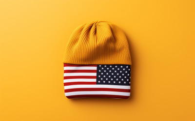 Berretto con bandiera USA, design berretto USA, mockup berretto americano vuoto