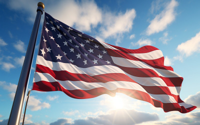 Diseño de bandera de Estados Unidos ondeando, fondo con bandera de Estados Unidos
