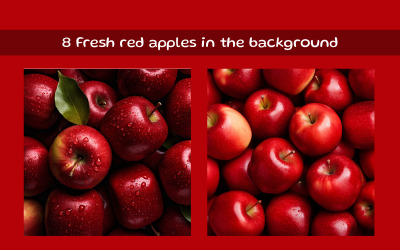 Fresh red apples in the background