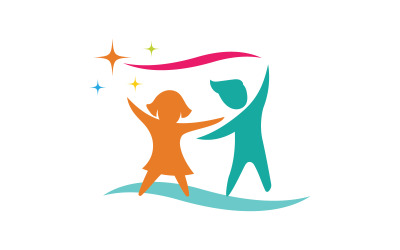 Glückliche Kinder Konzept Vektor Illustration Icon Design v.13