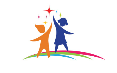 Illustrazione vettoriale del concetto di bambini felici icona design v.10