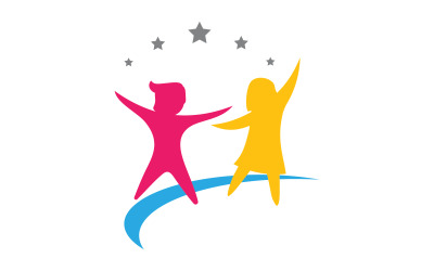 Illustrazione vettoriale del concetto di bambini felici icona design v.14