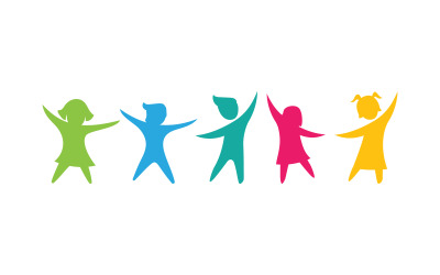 Illustrazione vettoriale del concetto di bambini felici icona design v.28