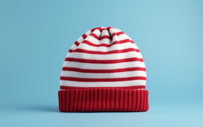 Premium Beanie Design, blanko rot-weiße Beanie, blanko Beanie Mockup