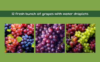 Fresh bunch of grapes with water droplets