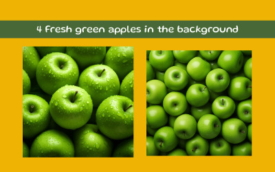 Fresh green apples in the background