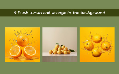 Fresh lemon and orange in the background