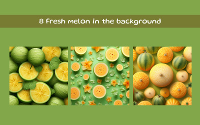 Fresh melon in the background