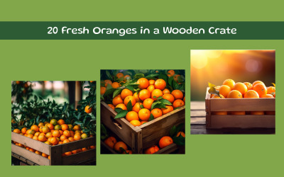 Fresh Oranges in a Wooden Crate