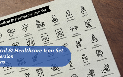 Medische en gezondheidszorg lijn icoon set