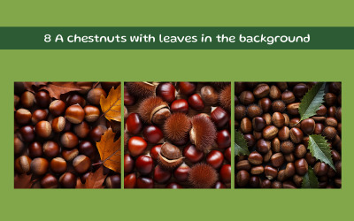A chestnuts with leaves in the background