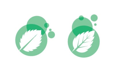 Mint leaves flat vector icon illustration design template v.28