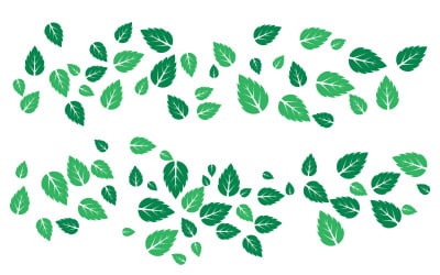 Mint leaves flat vector icon illustration design template v.44