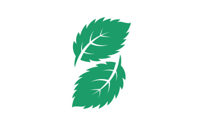 Modello di progettazione dell&amp;#39;illustrazione dell&amp;#39;icona vettoriale piatta delle foglie di menta v.27