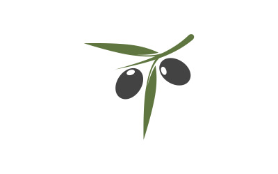 Modello di progettazione dell&amp;#39;illustrazione vettoriale dell&amp;#39;icona del frutto dell&amp;#39;olivo v.14